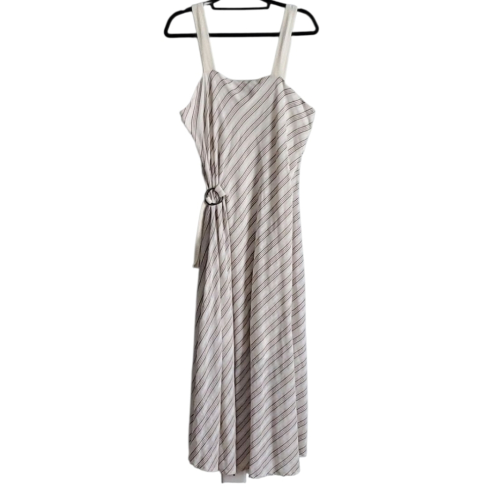 Moon River Striped Midi Dress